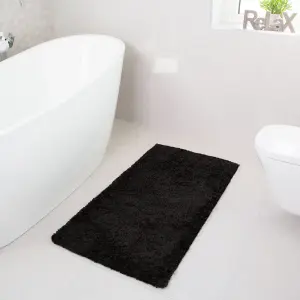 Soft Value Black Shaggy Area Rug 50x80cm