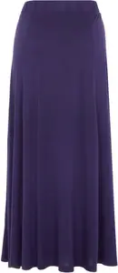 Bonmarche Navy Plain Midi Jersey Skirt With Pocket Detail, Size: 10