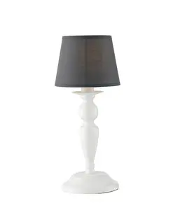 Luminosa FAVOLA Table Lamp with Round Tapered Shade White, Fabric 16x37cm