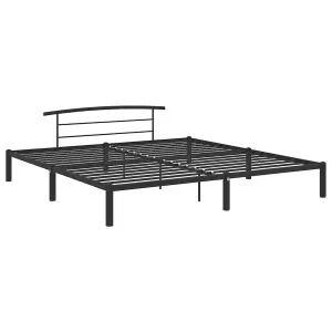 Berkfield Bed Frame Black Metal 200x200 cm