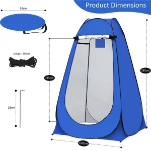 Pop-Up Privacy Tent Portable Outdoor Camping Shower Toilet Changing Room Hiking Blue