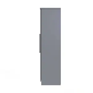 Howard Tall 5 Door 2 Drawer 1 Mirror Wardrobe in Dusk Grey (Ready Assembled)