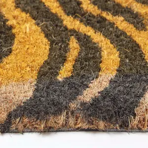 Homescapes Tiger Shaped Coir Animal Print Non-Slip Doormat