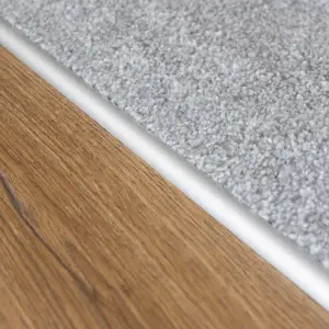 Anodised aluminium single edge carpet profile cover strip door floor bar trim 1000mm x 10mm C07 silver