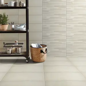 Konkrete Ivory Matt Modern Concrete effect Ceramic Wall Tile Sample