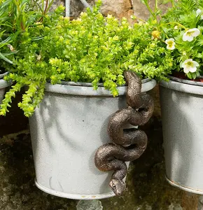 Antique Bronze Coloured Boa Constrictor Pot Buddy Plant Pot Hanger