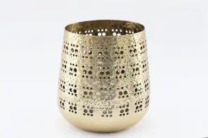 Large         Gold         Candle         Pot         20cm