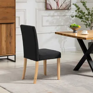 Maiolo Fabric Dining Chairs - Set of 2 - Black