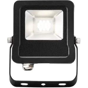 Outdoor IP65 LED Floodlight - 10W Cool White LED - 800 Lumens - Angled Bracket