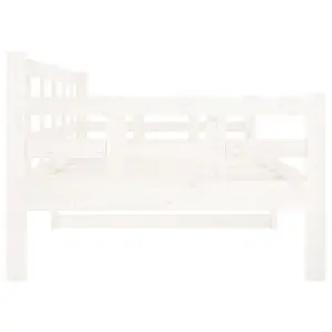 Berkfield Day Bed White Solid Wood Pine 90x200 cm