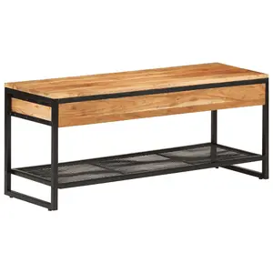 Berkfield Shoe Bench 110x35x45 cm Solid Wood Acacia and Iron