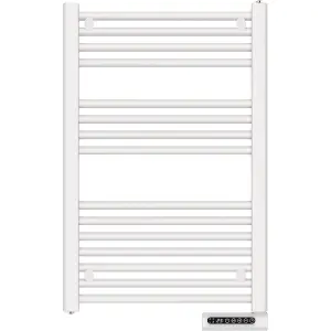 Towel Rail Bathroom Heater 500W Vertical Fluid Radiator White Electric 24/7 Timer Eco Low Energy