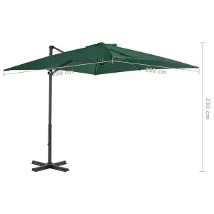 Berkfield Cantilever Umbrella with Aluminium Pole Green 250x250 cm