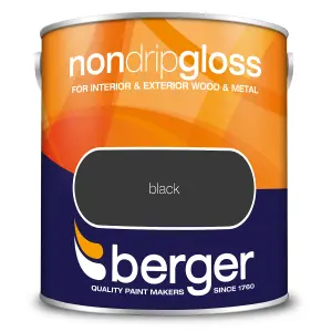 Berger Non Drip Gloss Paint Black - 2.5L