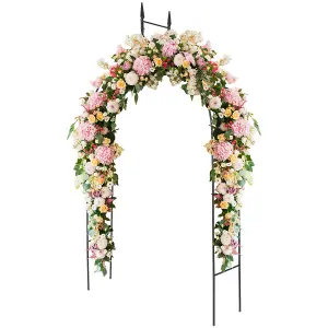 Costway Garden Arch Metal Frame Decoration Trellis Stand Vines Climbing Plants Archway