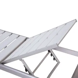 Beliani Industrial Sun Lounger Metal White NARDO