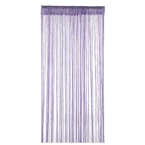 String Curtain Panel Spaghetti Tassel Curtain, 200cm x 90cm - Light Purple