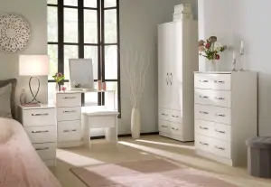 Heddon 2 Door 2 Drawer Wardrobe in White Matt (Ready Assembled)