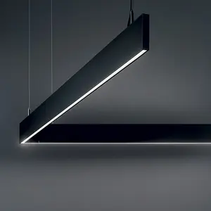 Luminosa Linus Decorative Linear Integrated Pendant Light Black, 4000K