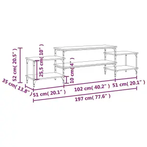 Berkfield TV Cabinet Grey Sonoma 197x35x52 cm Engineered Wood