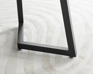 Furniturebox UK Carson White Marble Effect Dining Table & 4 Black Calla Black Leg Chairs