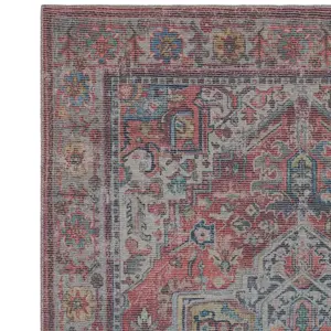 Traditional Persian Floral Abstract Bordered Easy to clean Rug for Dining Room Bed Room and Living Room-200cm X 290cm