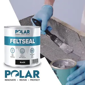 Polar Felt Seal Black 500ml Instant Waterproof Roof Sealant for All Felt Roofs