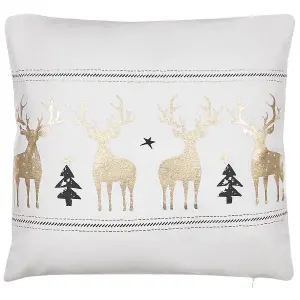 Set of 2 Cushions DONNER Boucle 45 x 45 cm Animal White