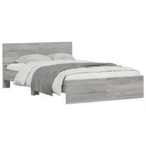 Berkfield Bed Frame without Mattress Grey Sonoma 135x190 cm Double