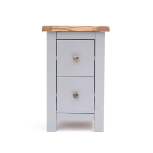 Aubusson 2 Drawer Bedside Table Grey