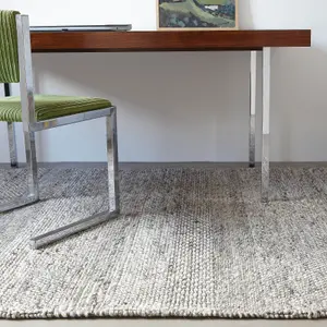 Plain Grey Stripe Handmade Luxurious Modern  Easy to Clean Rug For Bedroom LivingRoom and Dining Room -120cm X 170cm