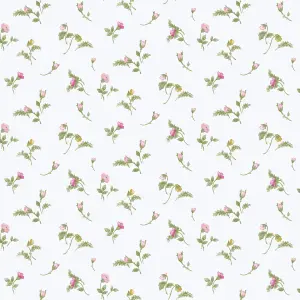 Galerie Cottage Chic Pink Small Floral and Leaf Motif EcoDeco Material Wallpaper Roll