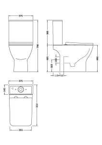 Vanity Basin Unit, Tap, and Toilet Set - Gloss White/Chrome