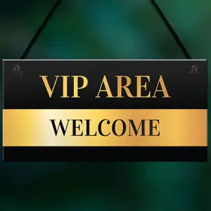 Red Ocean Novelty Welcome VIP AREA Home Bar Hanging Signs BBQ Garden Decor Signs Plaques