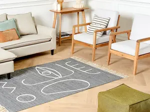 Outdoor Area Rug 140 x 200 cm Grey YAVU