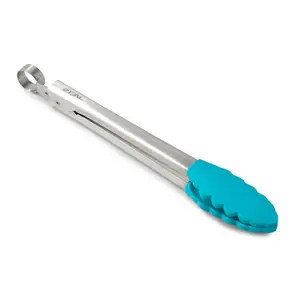 Zeal Silicone Kitchen Tong Aqua Blue / 28.5cm L x 5.5cm W x 3cm D