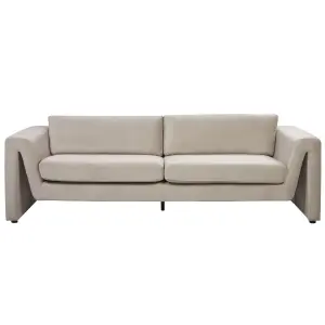 Beliani Modern Velvet Sofa Taupe MAUNU