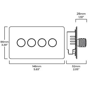 KEPLER 4G Knurled Dimmer Switch - Antique Brass