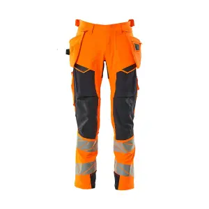 Mascot Accelerate Safe Trousers with Holster Pockets - Hi-Vis Orange/Dark Navy   (38.5) (Leg Length - Short)