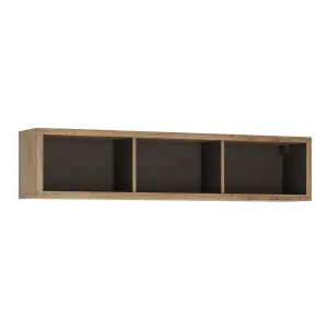 Shetland Wide Wall Shelf Oak & Black