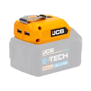 JCB 18USB 18V USB Adaptor 2 x USB Port Battery Charger + LED Light - Bare