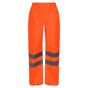 Regatta Professional Hi-Vis Pack Away Waterproof Over Trousers Orange - L