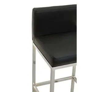 Madeline Upholstered Counter Stool with Metal Frame Silver / Black