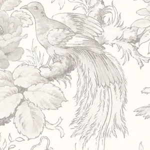 Laura Ashley Birtle Dove Grey Floral Smooth Wallpaper Sample