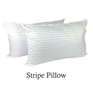 Hotel Quality Stipe Filled Pillows Pair Luxury Soft Quilted Pillows