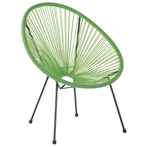 Set of 2 Garden Chairs ACAPULCO II PE Rattan Green