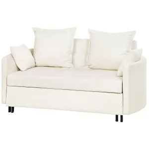 Beliani Scandinavian Sofa Bed HOVIN Beige