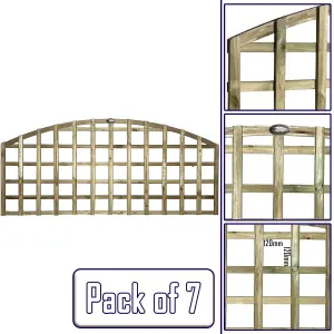 Premier Garden Supplies 7x Width: 6ft x Height: 2ft Arch Top Square Trellis Fence Topper Panel/Wall Climber Standard Design