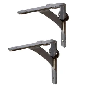 Hammer & Tongs Iron Shelf Bracket - D150mm - Raw - Pack of 2