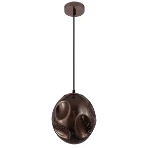 HARPER LIVING Pendant Ceiling Light, Rose Gold Finish, Oval Shade, Adjustable Height